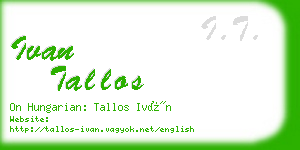 ivan tallos business card
